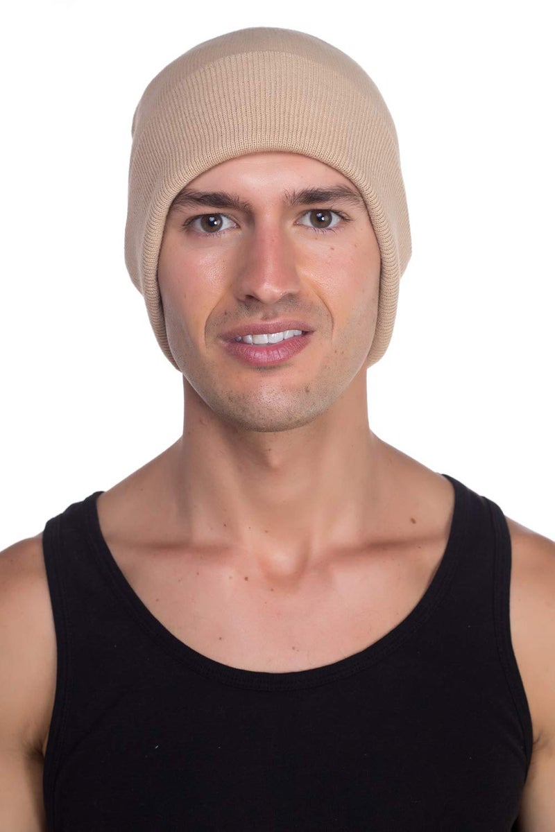 Top Level Beanie Men Women - Unisex Cuffed Plain Skull Knit Hat Cap, Khaki - Image 4